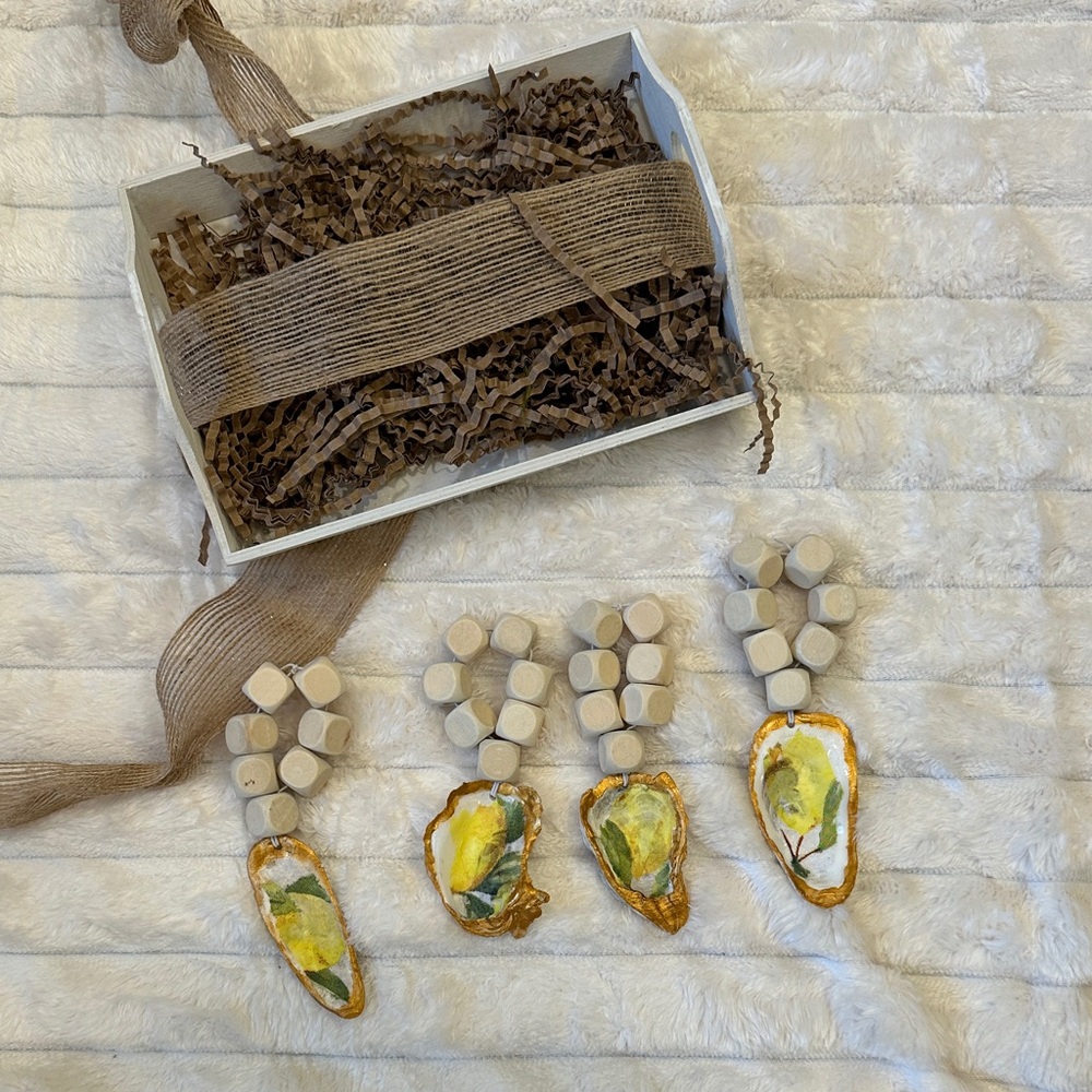 Handcrafted Oyster Shells set of 4